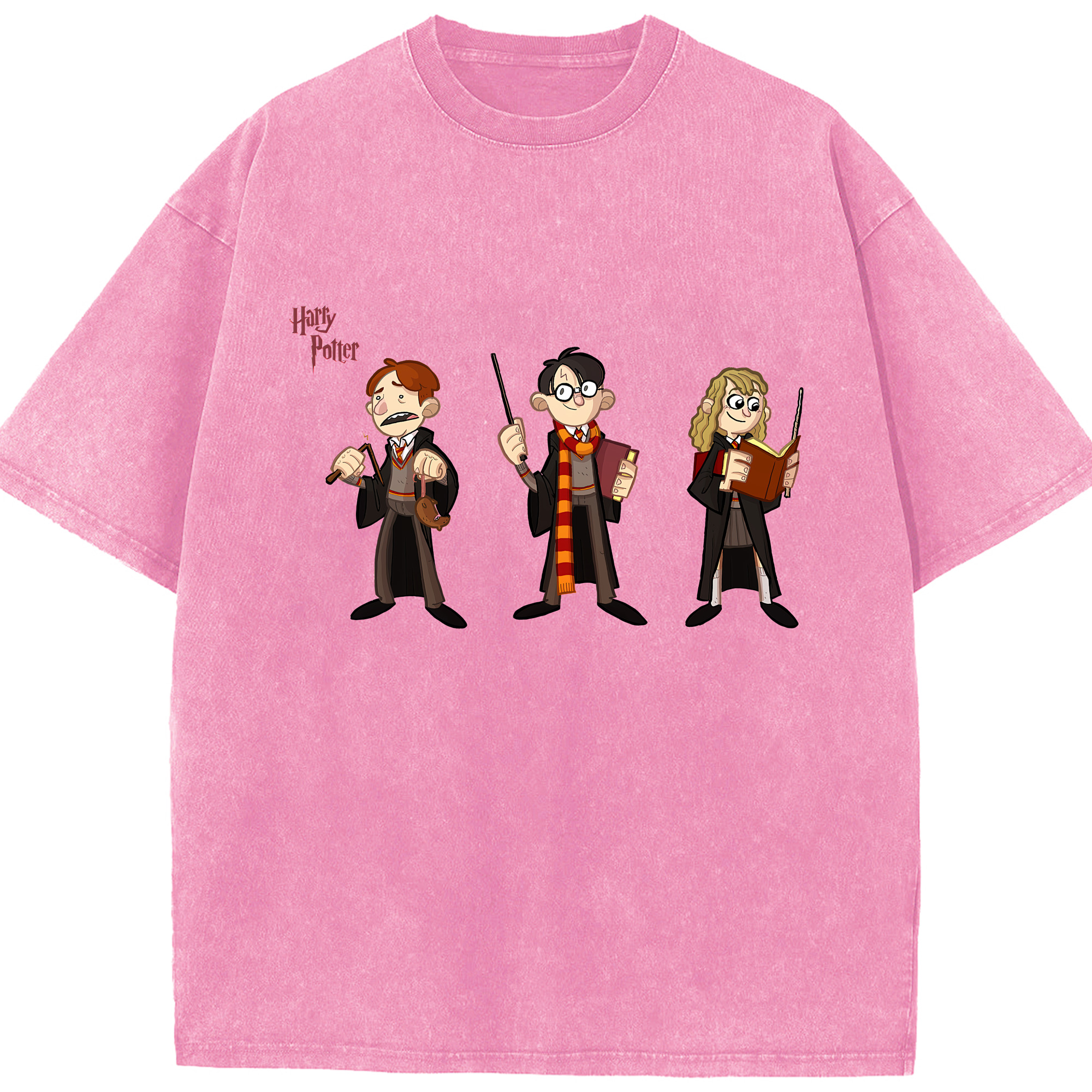 （画像用） Harry Potter ハリー・ポッターシリーズ 綿100% ヴィンテージ風 半袖Tシャツ（フロントプリント）